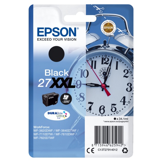 Epson Alarm clock Singlepack Black 27XXL DURABrite Ultra Ink Image