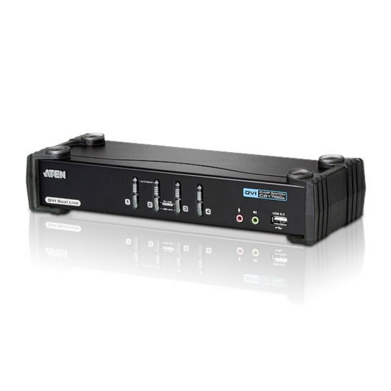 ATEN 4-Port USB DVI Dual Link KVM Switch with Audio & USB 2.0 Hub (KVM cables included) Image