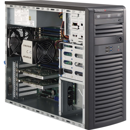 Supermicro 732D4-903B Mid-Tower 900W Black Workstation Case with 900W 80PLUS Gold Power Supply Image