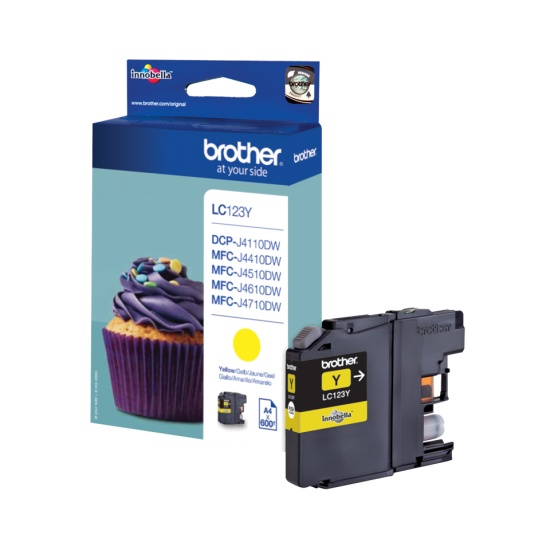 Brother LC-123Y ink cartridge 1 pc(s) Original High (XL) Yield Yellow Image