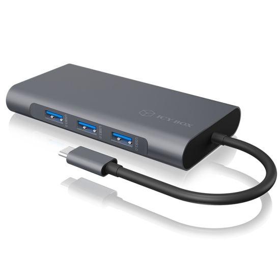 ICY BOX IB-DK4040-CPD Wired USB 3.2 Gen 1 (3.1 Gen 1) Type-C Anthracite, Black Image