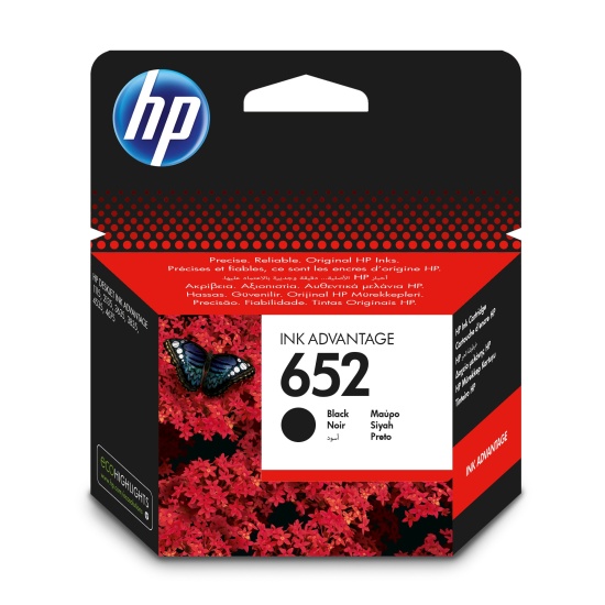 HP 652 Black Original Ink Advantage Cartridge Image