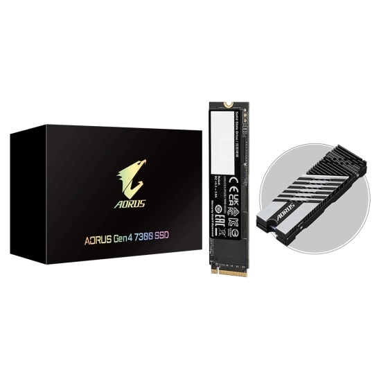 Gigabyte AORUS Gen4 7300 SSD 2TB M.2 PCI Express 4.0 3D TLC NAND NVMe Image