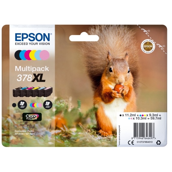 Epson Squirrel Multipack 6-colours 378XL Claria Photo HD Ink Image