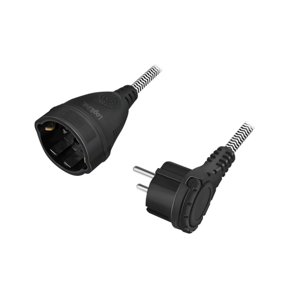 LogiLink LPS104 power cable Black, White 3 m Power plug type F Image
