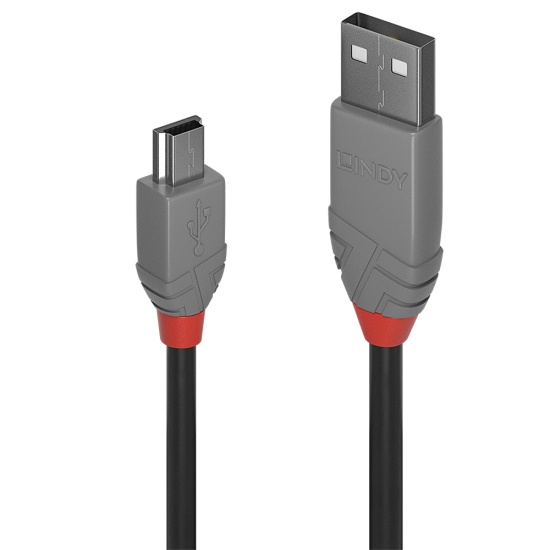 Lindy 2m USB 2.0 Type A to Mini-B Cable, Anthra Line Image