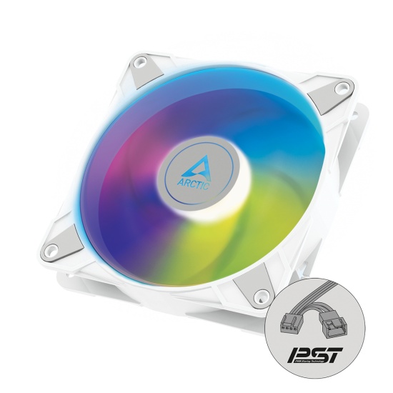 ARCTIC P14 PWM PST A-RGB - Semi-passive 140 mm case fan with digital A-RGB in white Image