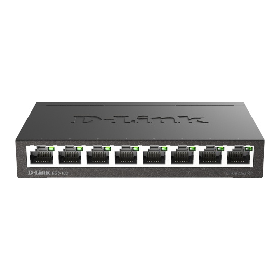 D-Link DGS-108 network switch Unmanaged L2 Gigabit Ethernet (10/100/1000) Black Image