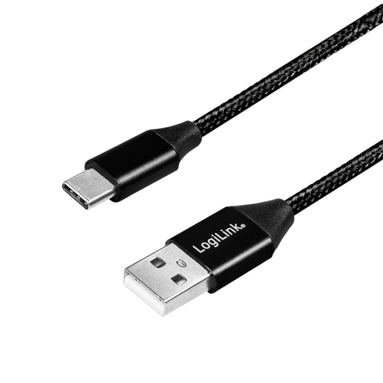 LogiLink CU0140 USB cable 1 m USB 2.0 USB C USB A Black Image