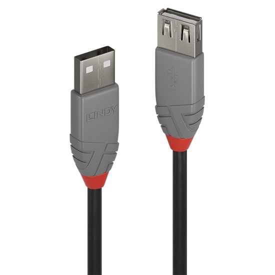 Lindy 1m USB 2.0 Type A Extension Cable, Anthra Line Image