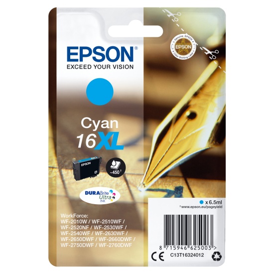 Epson Pen and crossword Singlepack Cyan 16XL DURABrite Ultra Ink Image
