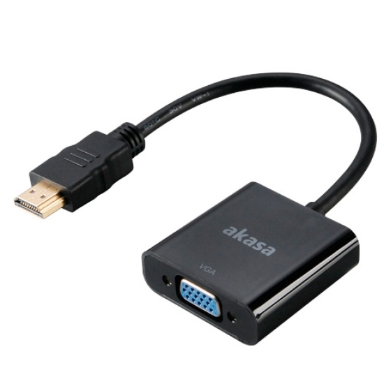 Akasa AK-CBHD15-20BK video cable adapter 0.2 m VGA (D-Sub) HDMI Type A (Standard) Black Image