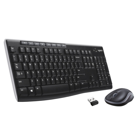 Logitech Wireless Combo MK270 keyboard Mouse included RF Wireless QWERTY US International Black, Silver Image