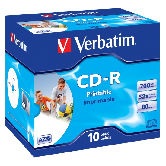 Verbatim CD-R AZO Wide Inkjet Printable 700 MB 10 pc(s) Image