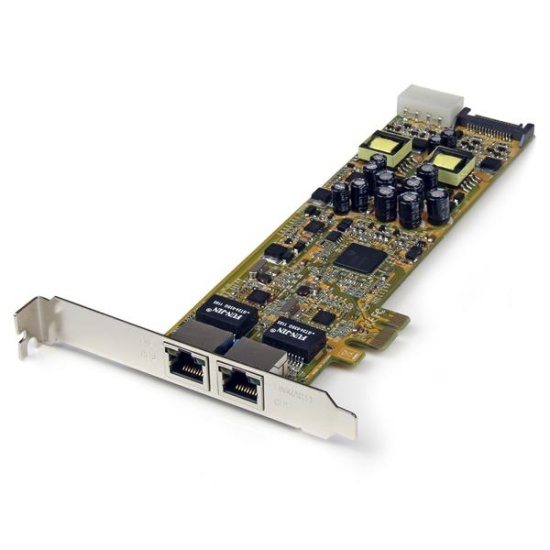 StarTech.com Dual Port PCI Express Gigabit Ethernet PCIe Network Card Adapter - PoE/PSE Image