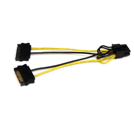 StarTech.com 6in SATA Power to 8 Pin PCI Express Video Card Power Cable Adapter Image