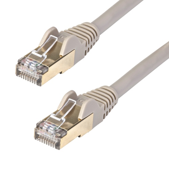 StarTech.com 1.5 m CAT6a Patch Cable - Shielded (STP) - 100% Copper Wire - Snagless Connector - Gray Image