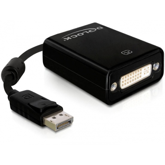 DeLOCK 61847 video cable adapter 0.125 m DisplayPort DVI-I Black Image