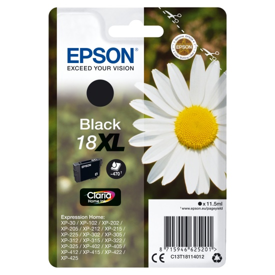 Epson Daisy Singlepack Black 18XL Claria Home Ink Image