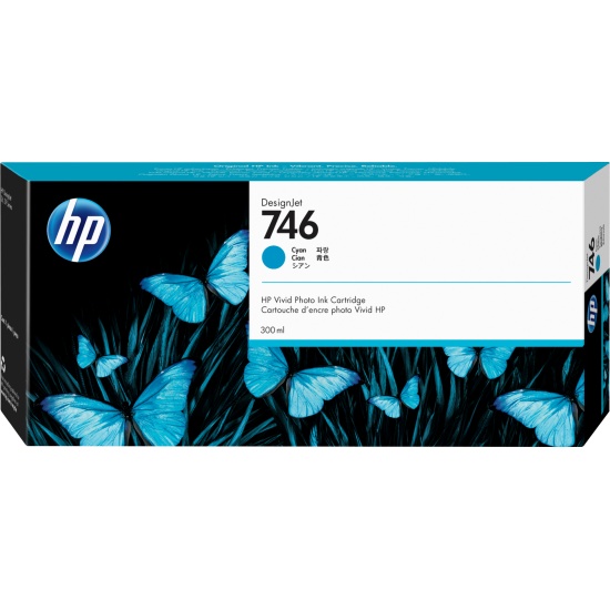 HP 746 300-ml Cyan DesignJet Ink Cartridge Image