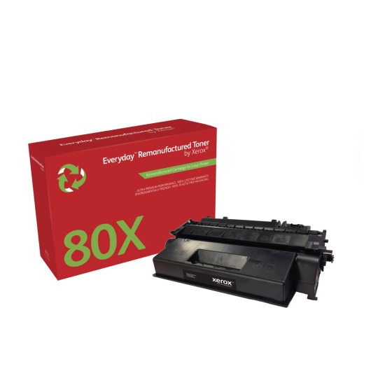 Everyday Remanufactured Black Toner by Xerox replaces HP 80X (CF280X), High Capacity Image