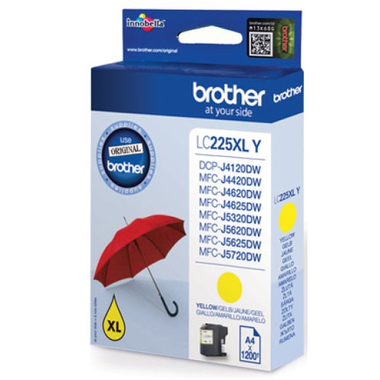 Brother LC-225XLY ink cartridge 1 pc(s) Original High (XL) Yield Yellow Image