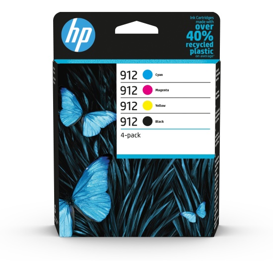 HP 912 4-pack Black/Cyan/Magenta/Yellow Original Ink Cartridges Image