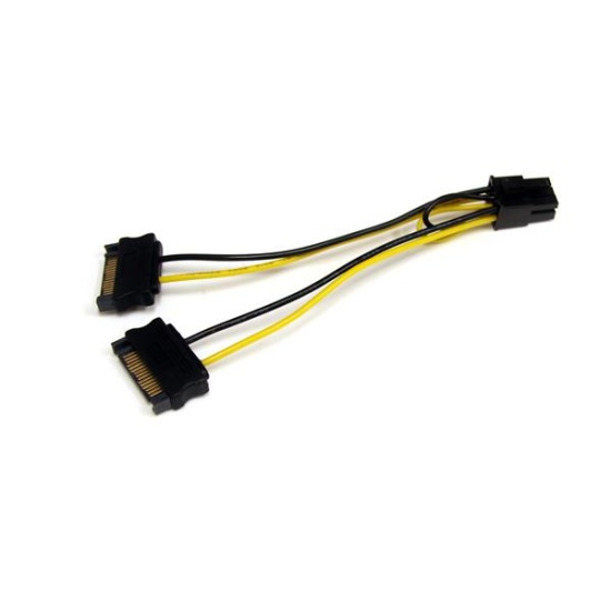 StarTech.com 6in SATA Power to 6 Pin PCI Express Video Card Power Cable Adapter Image