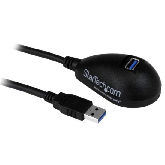 StarTech.com 5 ft Black Desktop SuperSpeed USB 3.0 Extension Cable - A to A M/F Image