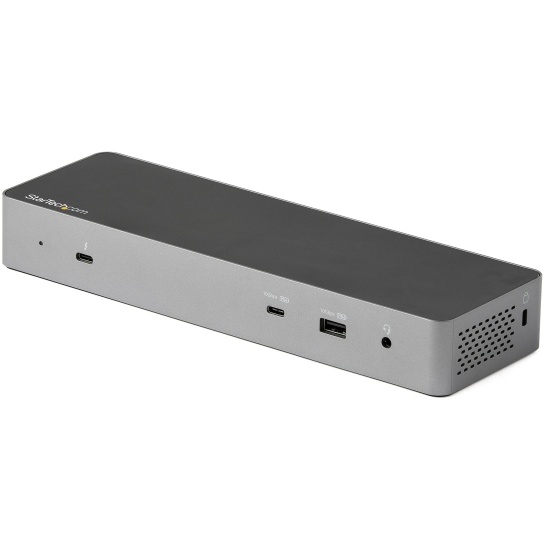 StarTech.com Thunderbolt 3 Dock w/ USB-C Host Compatibility - Dual 4K 60Hz DisplayPort 1.4 or Dual HDMI Monitors - Single 8K - TB3/USB-C Laptop Docking Station - 96W PD, 5xUSB - 10Gbps Image