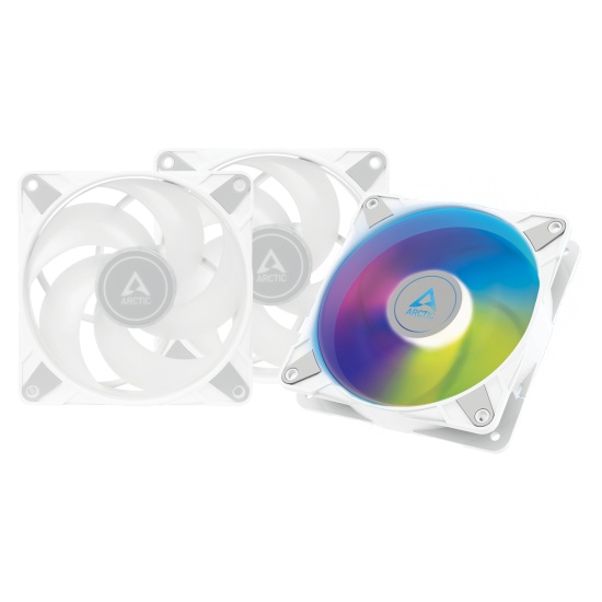 ARCTIC P12 PWM PST A-RGB 0dB - Semi-Passive 120 mm Fan with Digital A-RGB in white and Value Pack Image