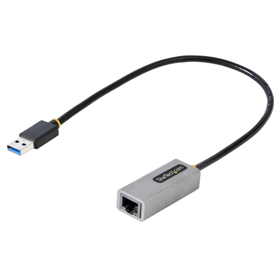 StarTech.com USB 3.0 to Gigabit Ethernet Network Adapter - 10/100/1000 Mbps, USB to RJ45, USB 3.0 to LAN Adapter, USB 3.0 Ethernet Adapter (GbE), 11in Attached Cable, Driverless Install Image