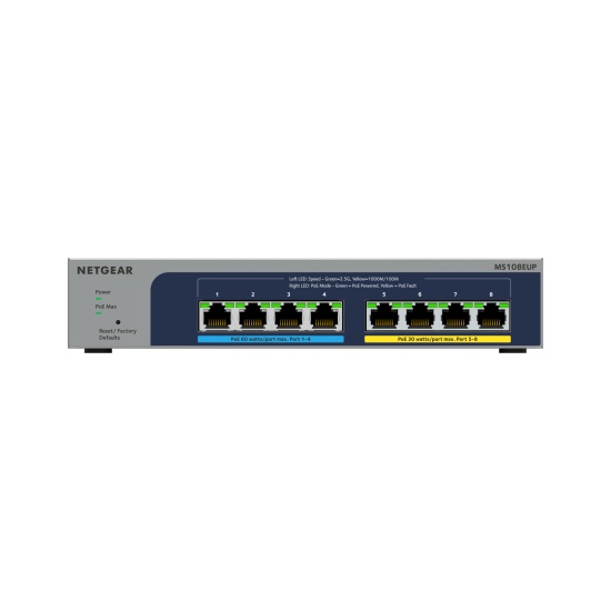 NETGEAR 8-port Ultra60 PoE++ Multi-Gigabit (2.5G) Ethernet Plus Switch Managed L2/L3 2.5G Ethernet (100/1000/2500) Power over Ethernet (PoE) Grey Image