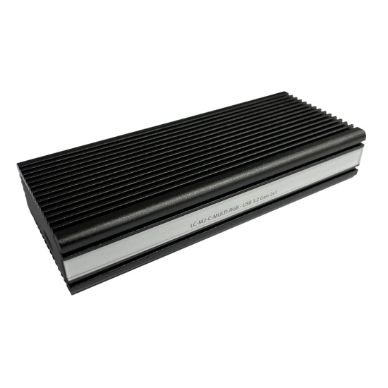 LC-Power LC-M2-C-MULTI-RGB storage drive enclosure SSD enclosure Aluminium, Black M.2 Image