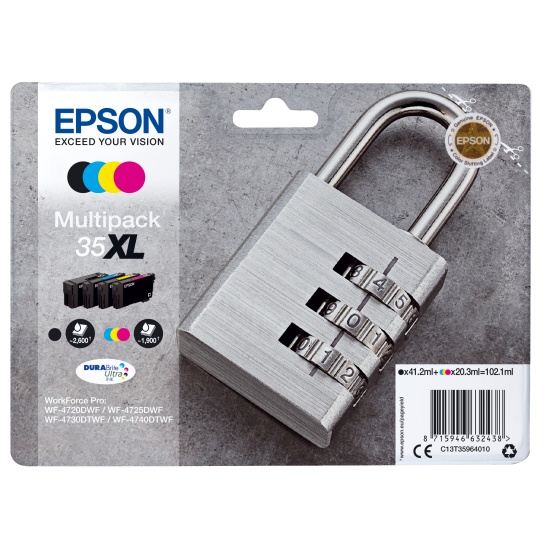 Epson Padlock Multipack 4-colours 35XL DURABrite Ultra Ink Image
