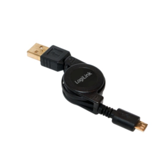 LogiLink CU0090 USB cable 0.75 m USB 2.0 USB A Micro-USB B Black Image