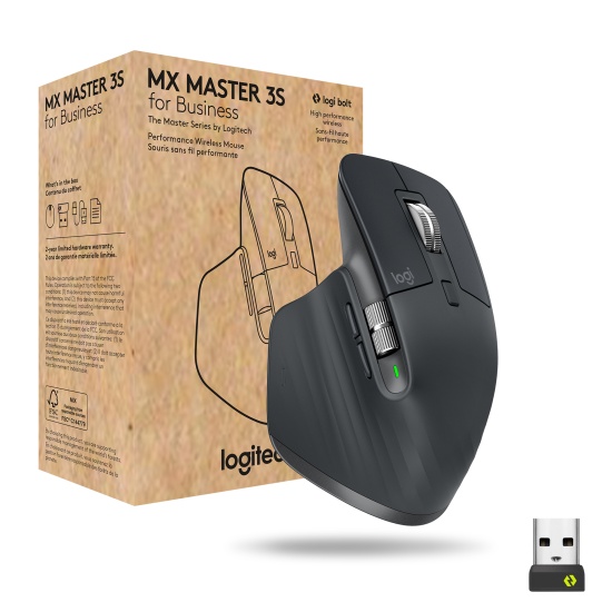 Logitech MX Master 3s for Business mouse Right-hand RF Wireless + Bluetooth Laser 8000 DPI Image