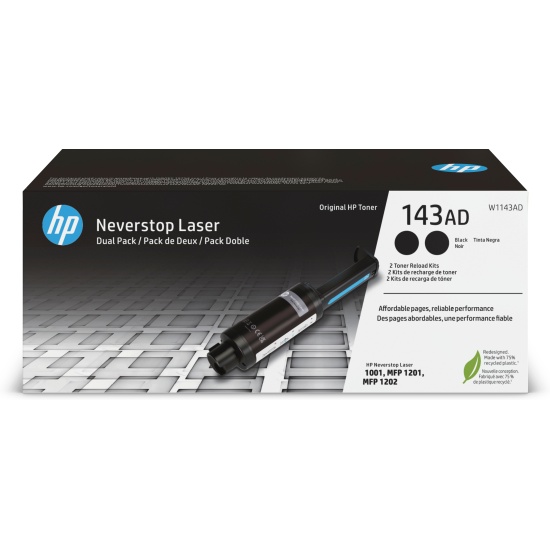 HP 143AD Dual Pack Black Original Neverstop Toner Reload Kit Image