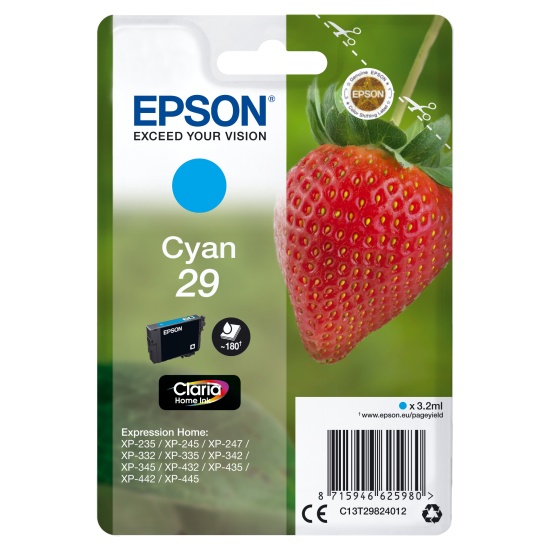 Epson Strawberry Singlepack Cyan 29 Claria Home Ink Image