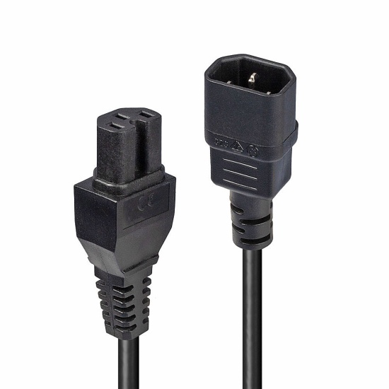 Lindy 2m IEC C14 to IEC C15 Extension Cable Image