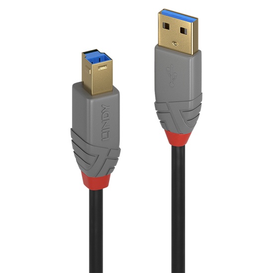 Lindy 2m USB 3.2 Type A to B Cable, Anthra Line Image