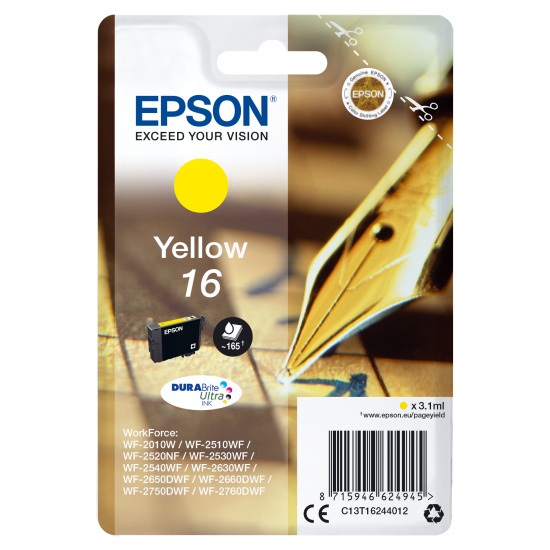 Epson Pen and crossword Singlepack Yellow 16 DURABrite Ultra Ink Image