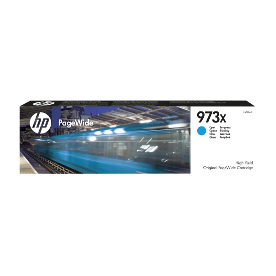 HP 973X High Yield Cyan Original PageWide Cartridge Image