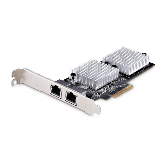 StarTech.com 2-Port 10GbE PCIe Network Adapter Card, Network Card for PCs/Servers, Six-Speed PCIe Ethernet Card with Jumbo Frame Support, NIC/LAN Interface Card, 10GBASE-T and NBASE-T Image