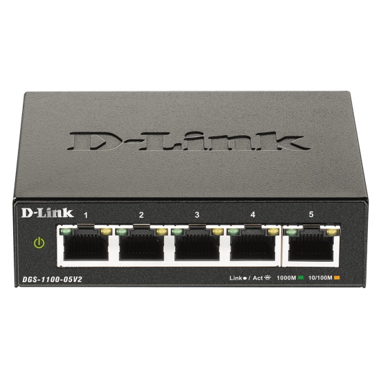D-Link DGS-1100-05V2 network switch Managed L2 Gigabit Ethernet (10/100/1000) Black Image