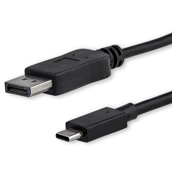 StarTech.com 6ft/1.8m USB C to DisplayPort 1.2 Cable 4K 60Hz - USB-C to DisplayPort Adapter Cable HBR2 - USB Type-C DP Alt Mode to DP Monitor Video Cable - Works w/ Thunderbolt 3 - Black Image