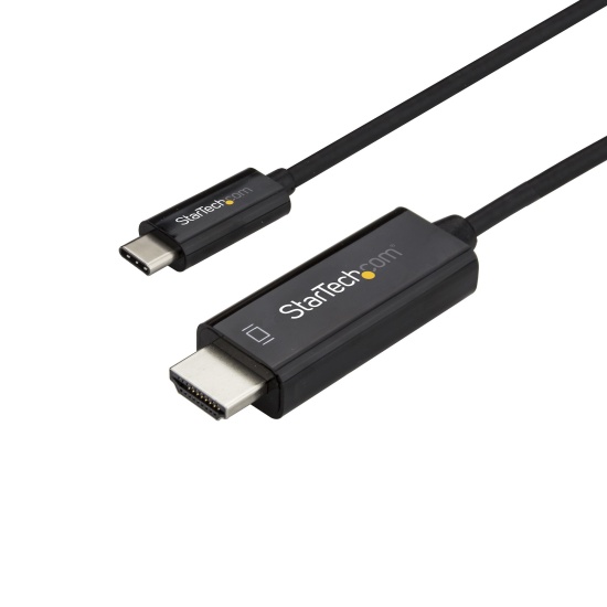 StarTech.com 10ft (3m) USB C to HDMI Cable - 4K 60Hz USB Type C to HDMI 2.0 Video Adapter Cable - Thunderbolt 3 Compatible - Laptop to HDMI Monitor/Display - DP 1.2 Alt Mode HBR2 - Black Image