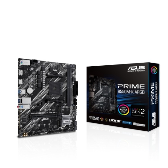 ASUS PRIME B550M-K ARGB AMD B550 Socket AM4 micro ATX Image