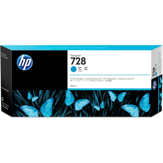 HP 728 300-ml Cyan DesignJet Ink Cartridge Image