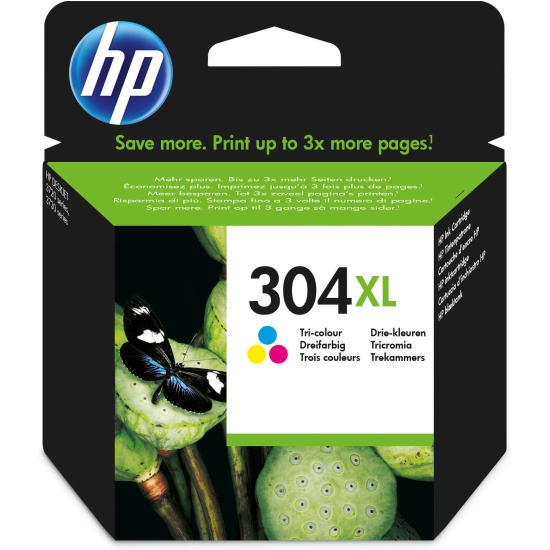 HP 304XL Tri-color Original Ink Cartridge Image